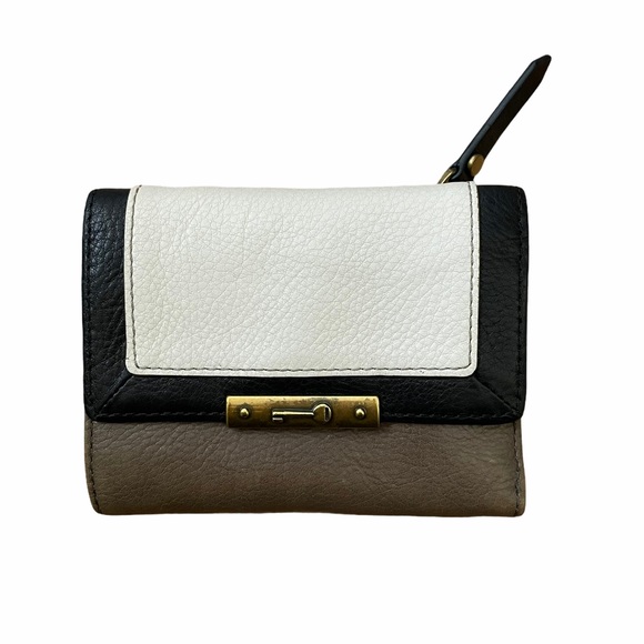 Vintage Fossil Leather Trifold Color-Block Wallet - Picture 2 of 9